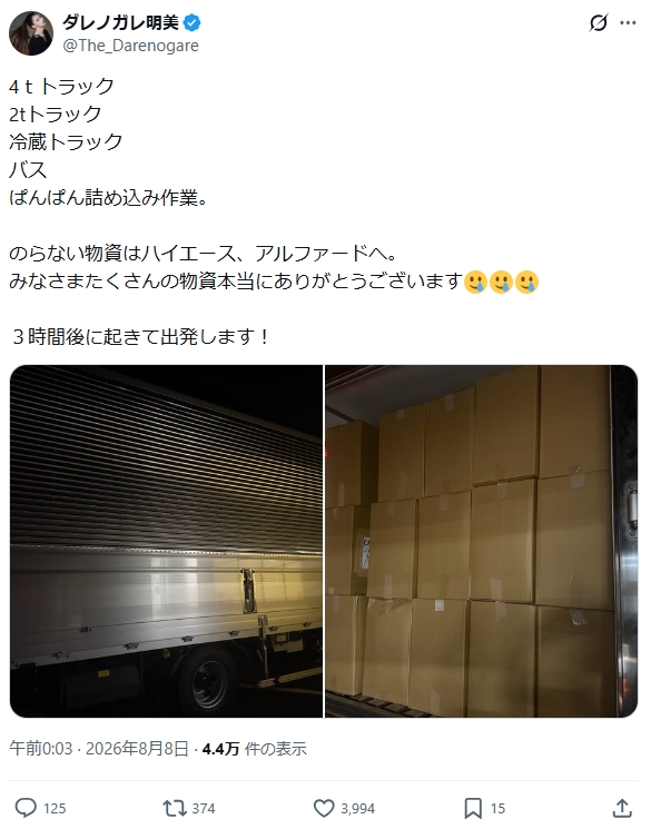 ダレノガレ明美のXから