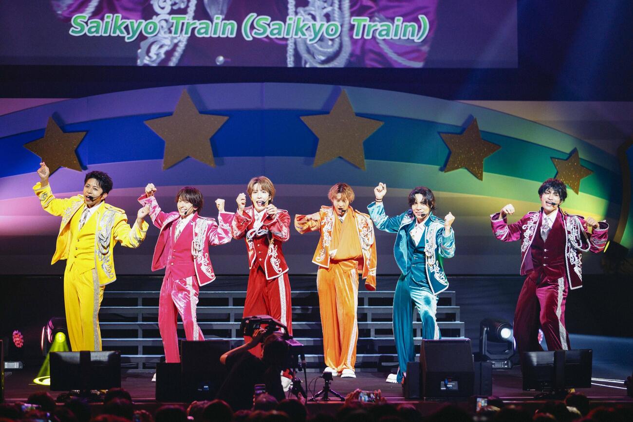 「MATSURI 2ndコンサートツアー～歌う門には福来る～」をスタートさせたMATSURI、左から、橋爪健二、小野寺翼、松岡卓弥、渡辺真、柳田優樹、鈴木渉