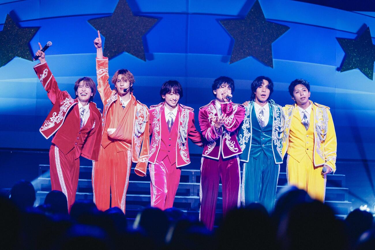 「MATSURI 2ndコンサートツアー～歌う門には福来る～」をスタートさせたMATSURI、左から、松岡卓弥、渡辺真、小野寺翼、鈴木渉、柳田優樹、橋爪健二