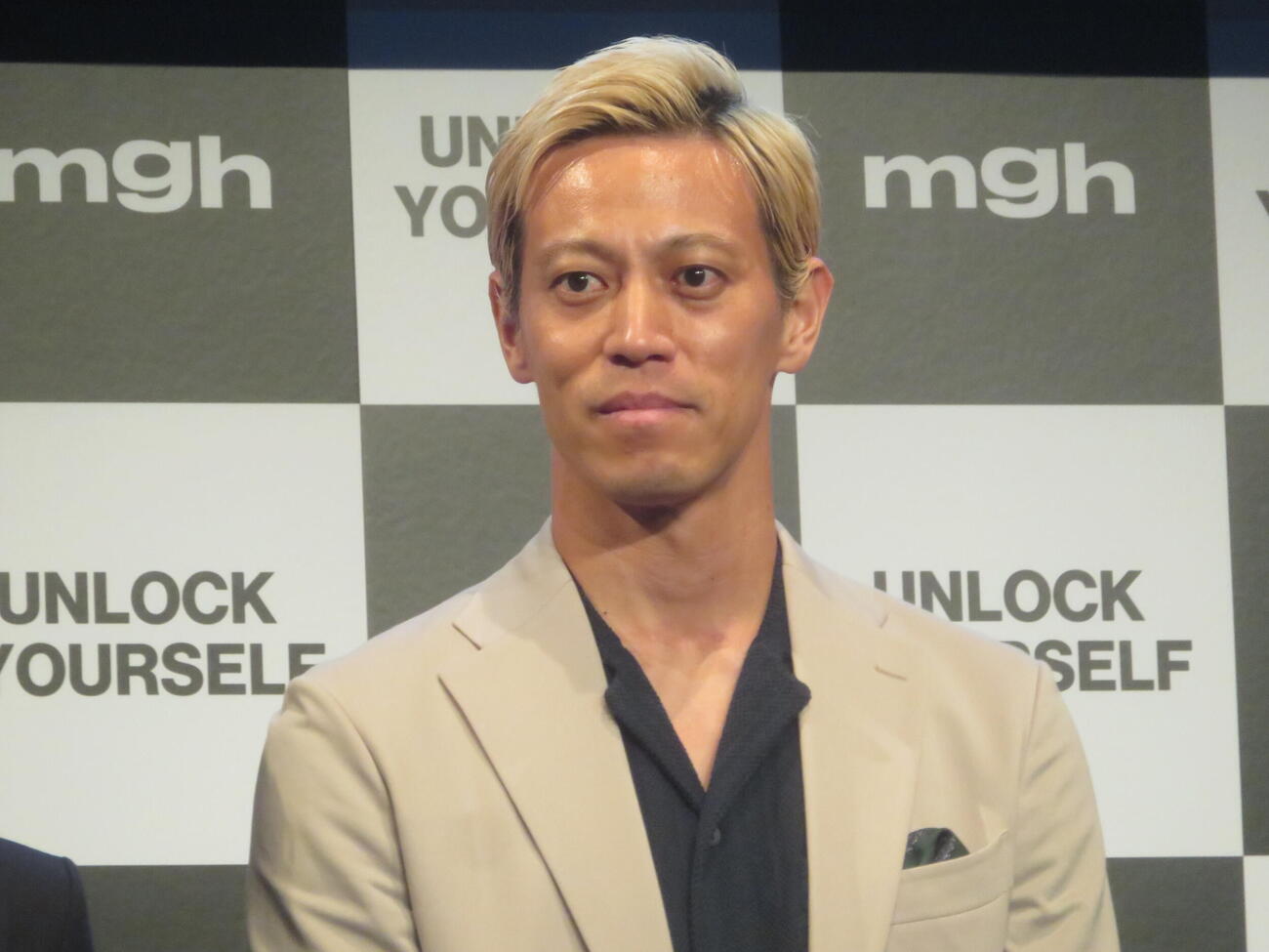 スポーツブランド「mgh」の全ラインアップ販売開始に伴うトークイベントに出席した本田圭佑（2026年7月）