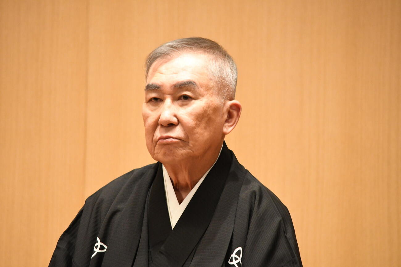 天満天神繁昌亭開場20周年記念公演の記者会見に出席した桂文枝（撮影・阪口孝志）