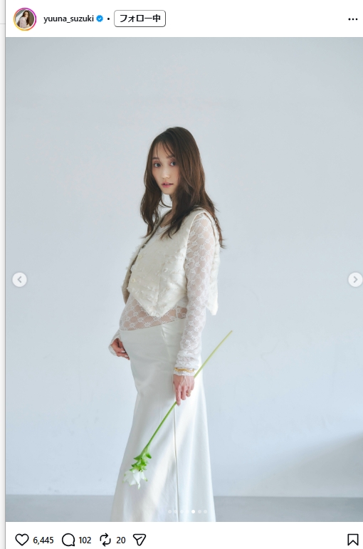 鈴木友菜のインスタグラムから