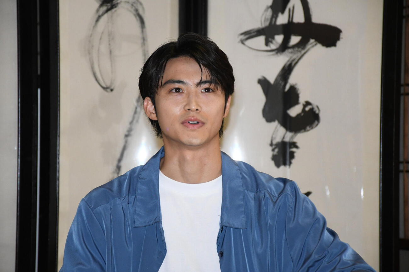 ミュージカル「星影の人－沖田総司・まぼろしの青春－」の取材会に出席した岐洲匠（撮影・阪口孝志）
