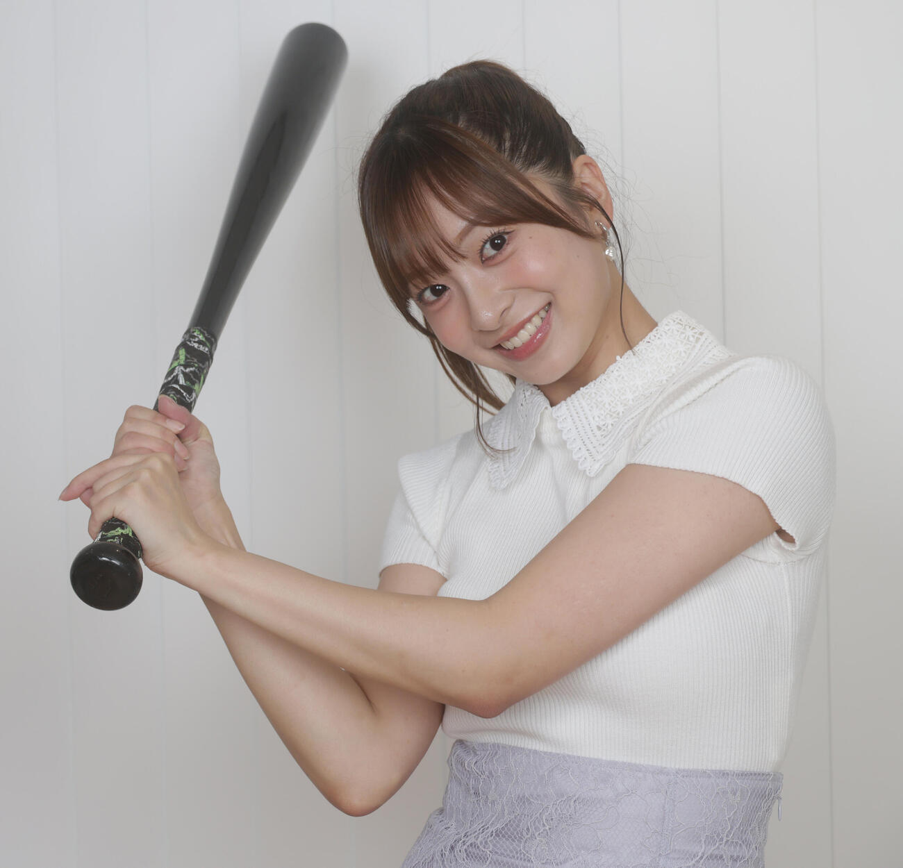 MLB、NPB後半戦の展望を予想する野球通の菊池柚花（撮影・中島郁夫）