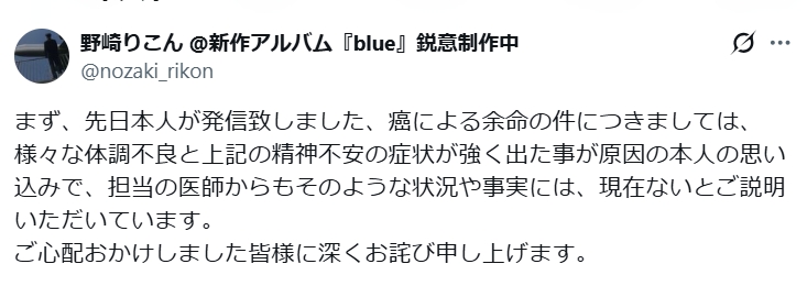 野崎りこんのXから