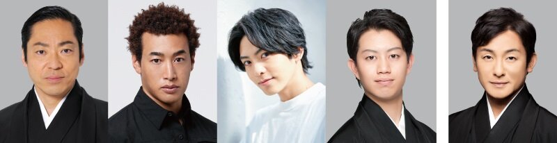 スクランブル歌舞伎「はたらく細胞」に出演する、左から市川中車、関口メンディー、中村壱太郎、片岡愛之助