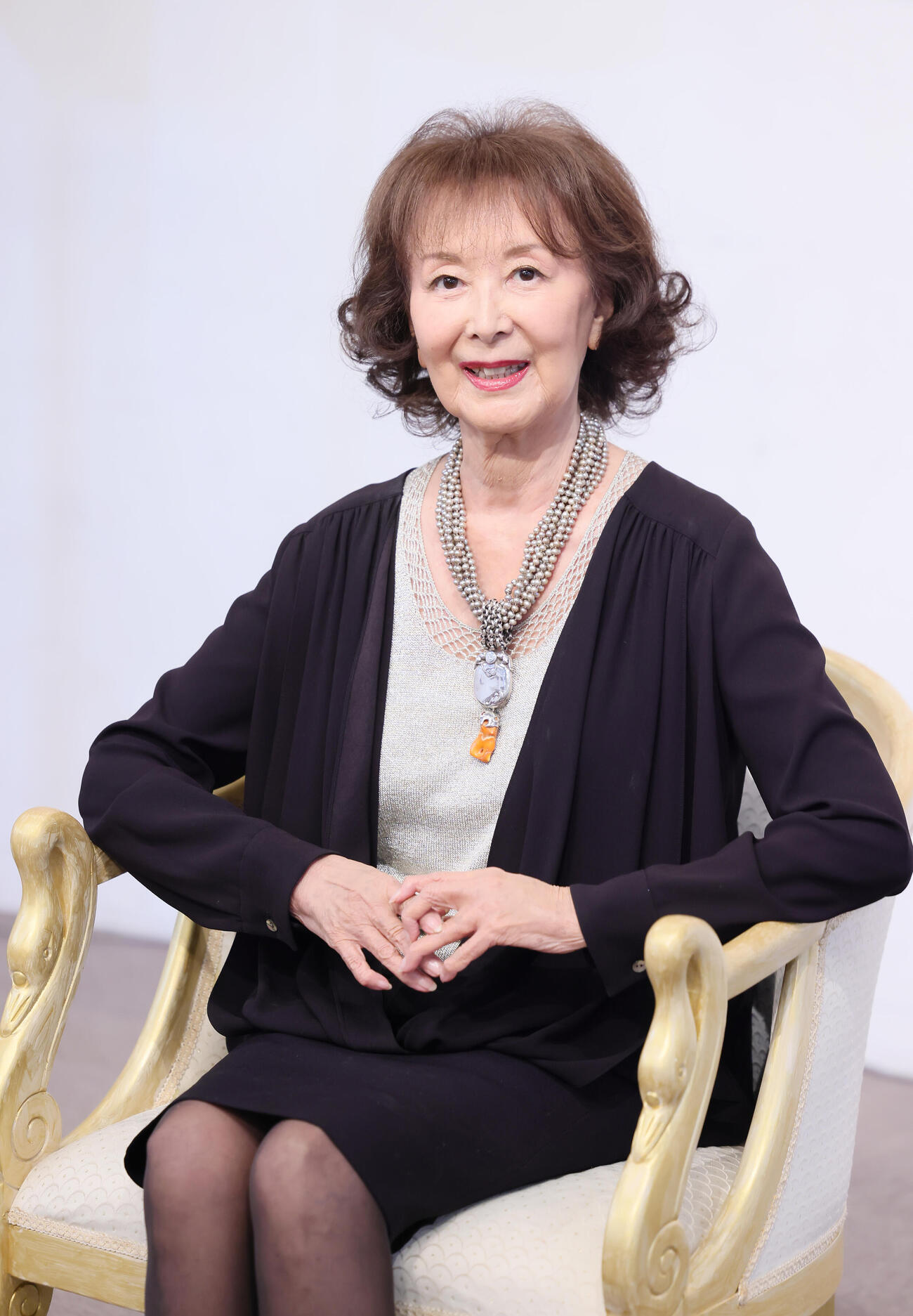 笑顔を見せる岸恵子さん（2022年5月撮影）