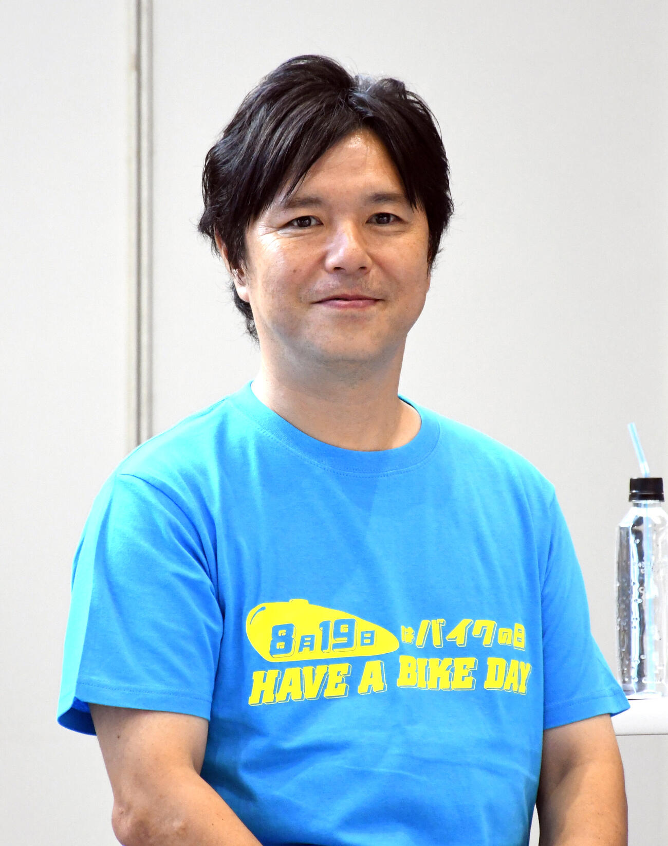 「8月19日はバイクの日　HAVE A BIKE DAY」のトークショーに出演した中野真矢氏（撮影・大友陽平）