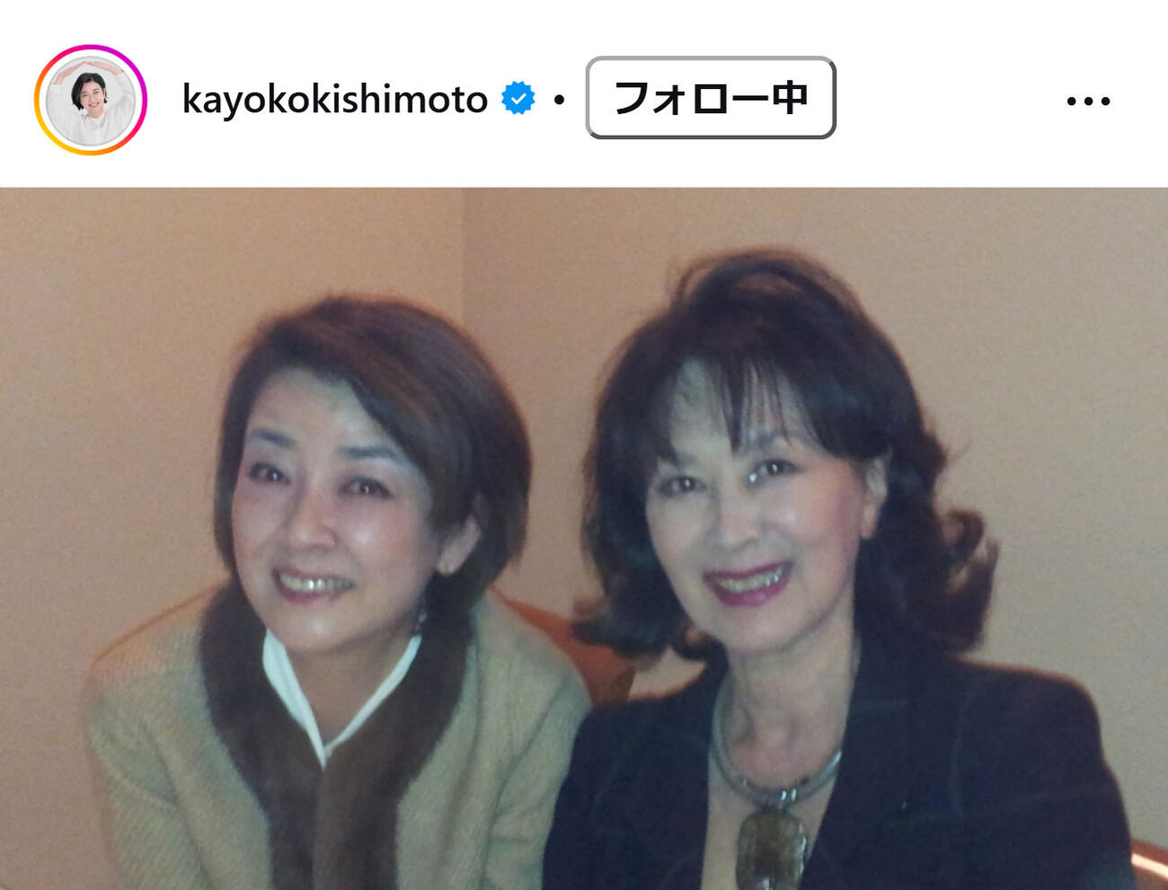 岸本加世子のインスタグラムから