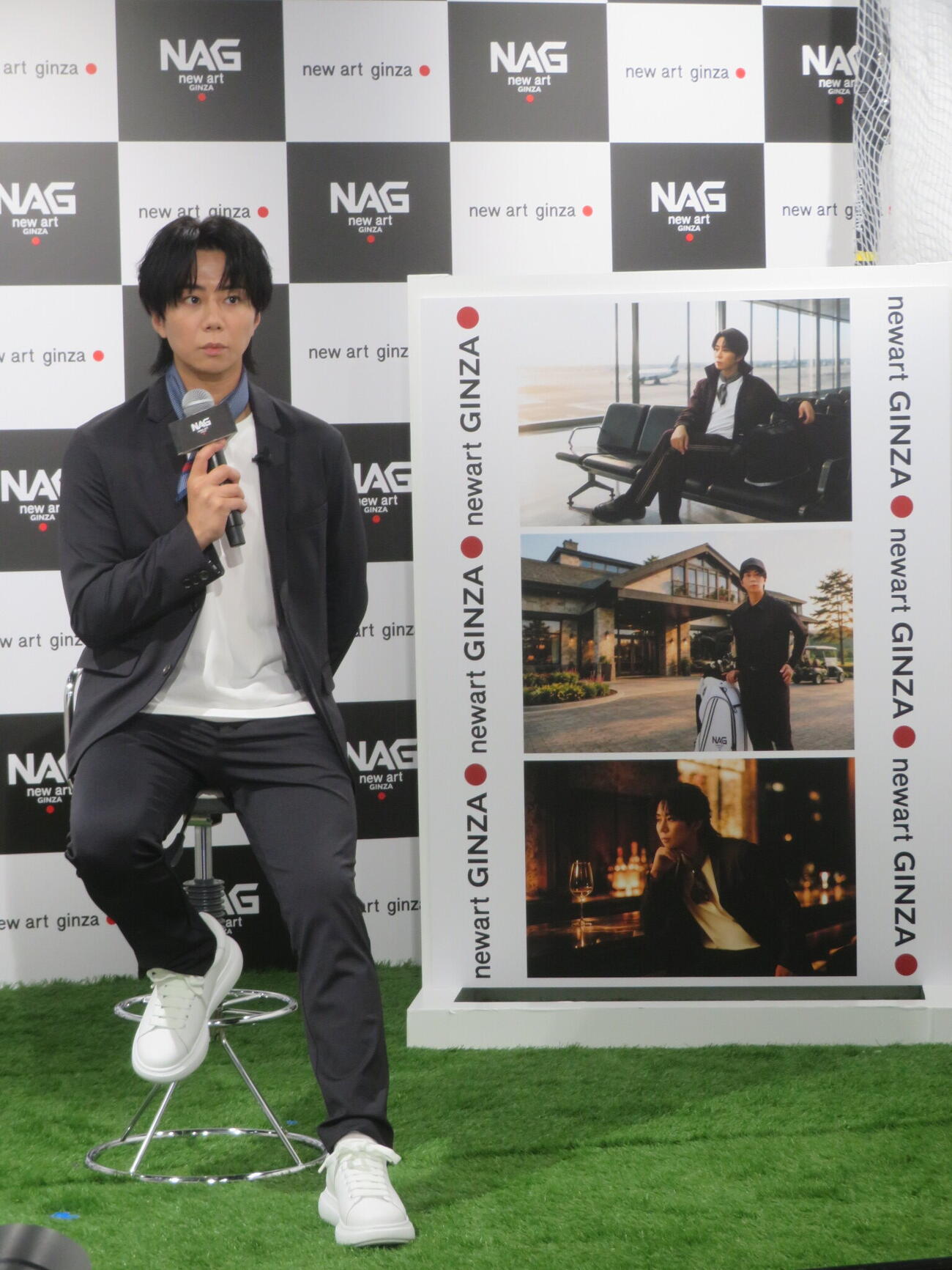 ゴルフウェアブランド「newart GINZA【NAG】」のブランドアンバサダー就任式に出席した北山宏光（撮影・川田和博）