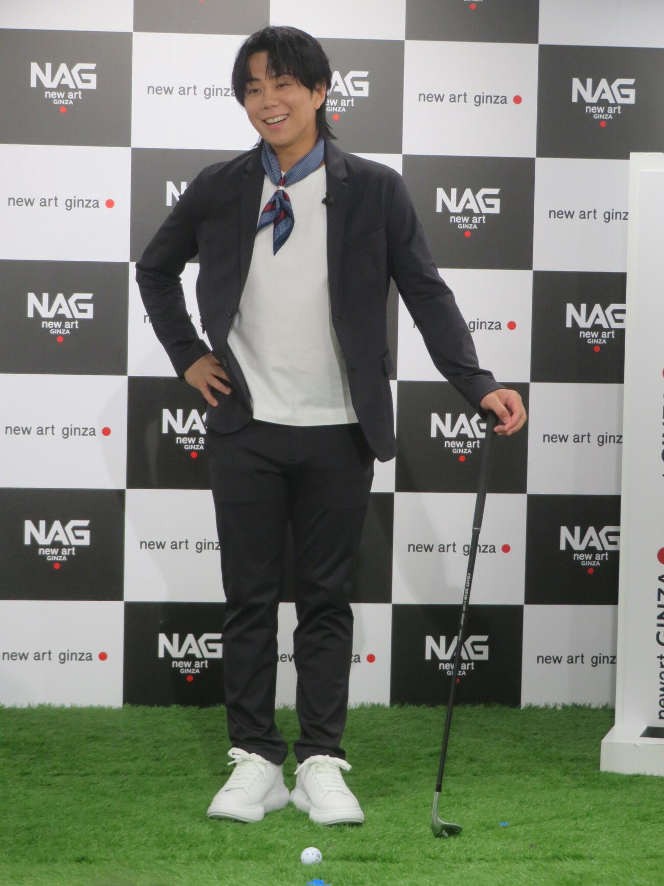 ゴルフウェアブランド「newart GINZA【NAG】」のブランドアンバサダー就任式に出席した北山宏光（撮影・川田和博）