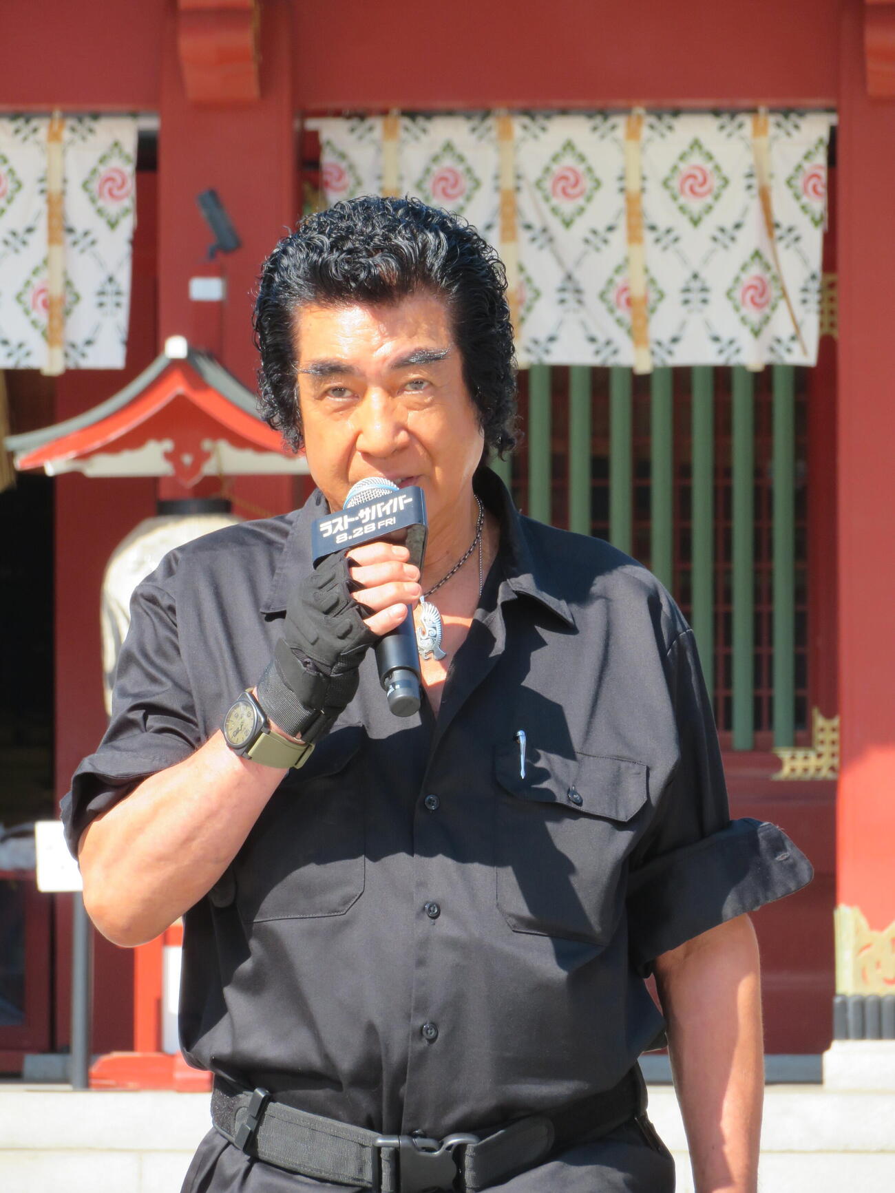 映画「ラスト・サバイバー」大ヒット祈願イベントに出席した藤岡弘（撮影・村上幸将）