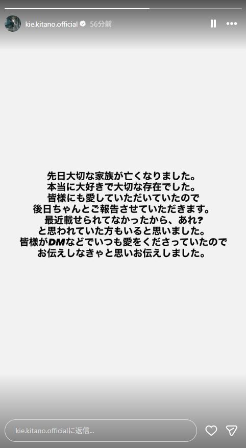 北乃きいのインスタグラムから