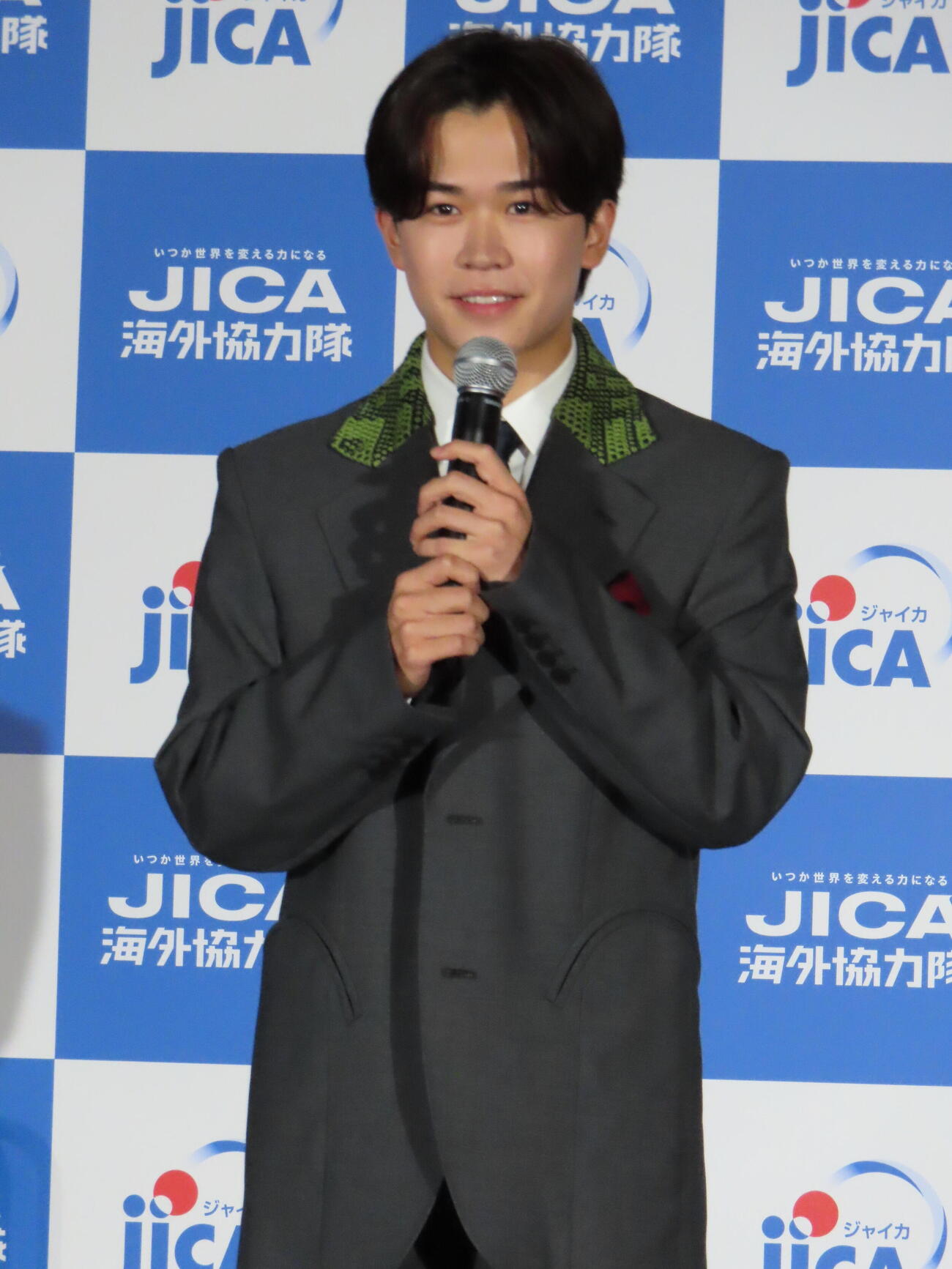 JICAの新イメージキャラクターに就任した鈴木福（撮影・鎌田良美）