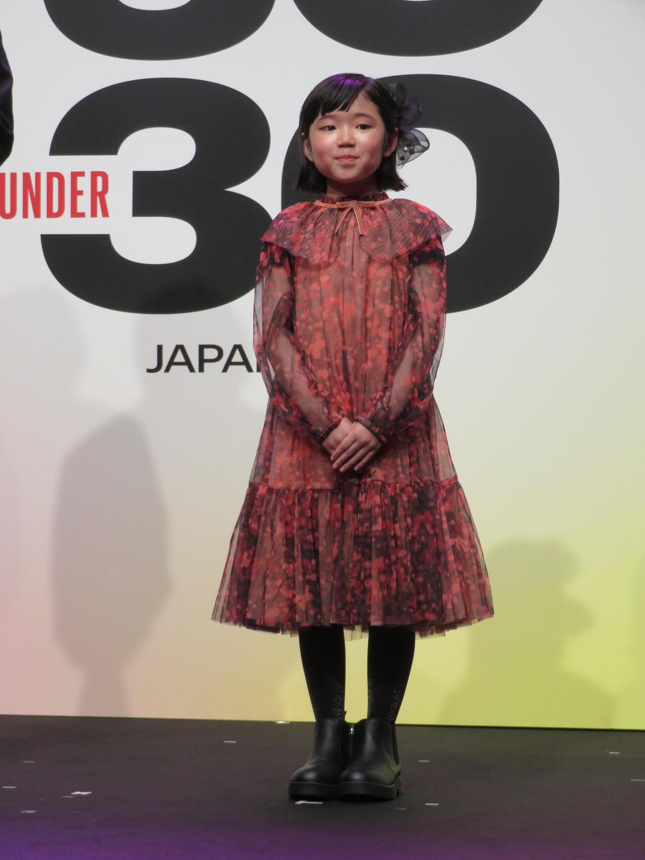「Forbes JAPAN 30 UNDER30 2026」受賞者発表セレモニーで、最年少の9歳で受賞した永尾柚乃（撮影・村上幸将）