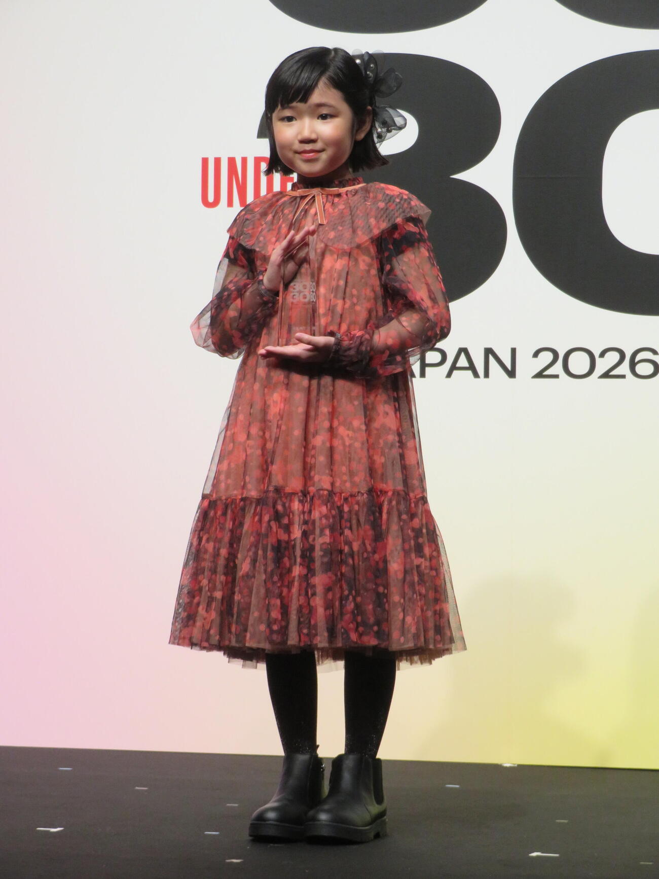 「Forbes JAPAN 30 UNDER30 2026」受賞者発表セレモニーで、最年少の9歳で受賞した永尾柚乃（撮影・村上幸将）