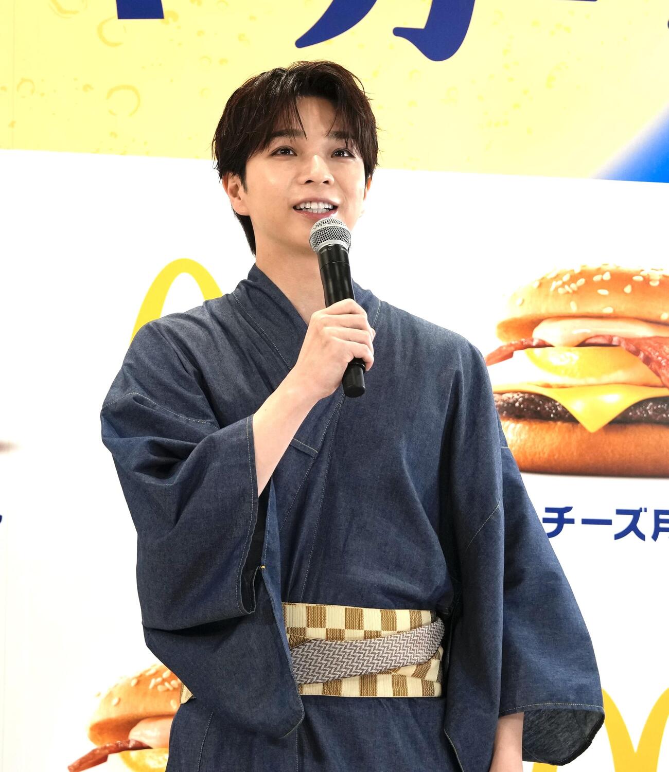 2026年月見ファミリー発表イベントに登場するM！LK塩﨑太智（撮影・小島史椰）