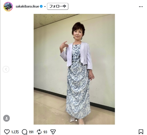 榊原郁恵のインスタグラムから