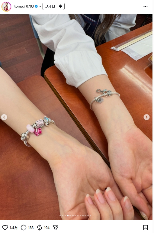 板野友美のインスタグラムから
