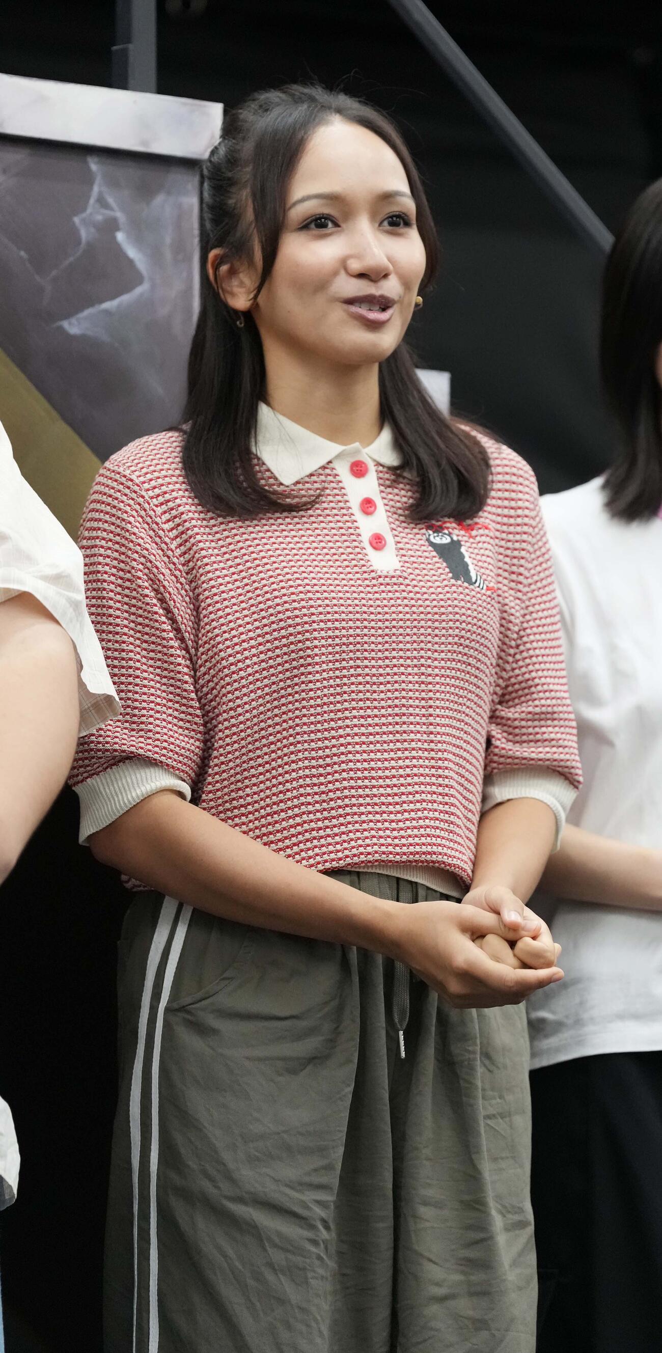 ミュージカル「民王」稽古場会見に臨む豊原江理佳（撮影・小沢裕）