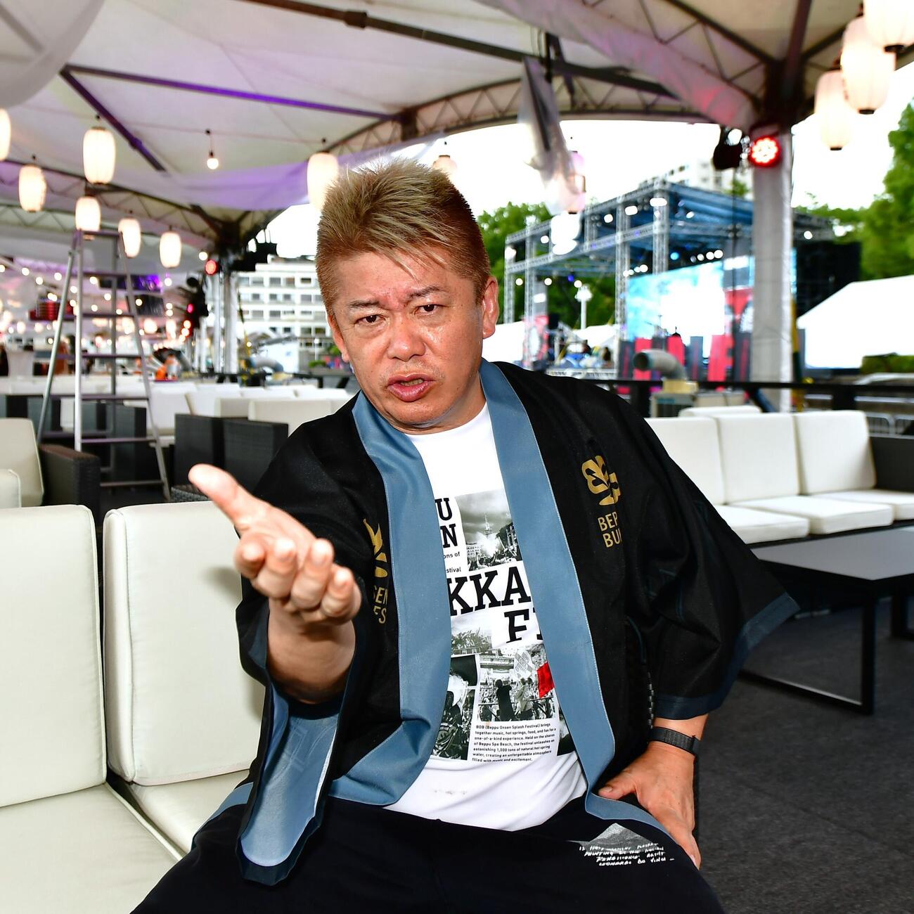 「別府温泉ぶっかけフェス」へ向けた意気込みを語った堀江貴文氏