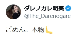 ダレノガレ明美のXから