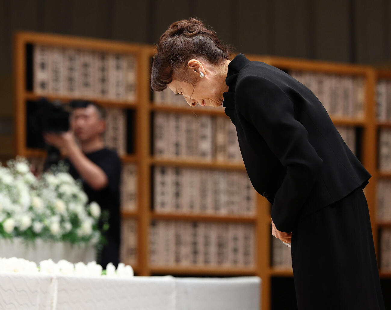 ガッツ石松さん「お別れの会」に参列した栗原小巻（撮影・野上伸悟）