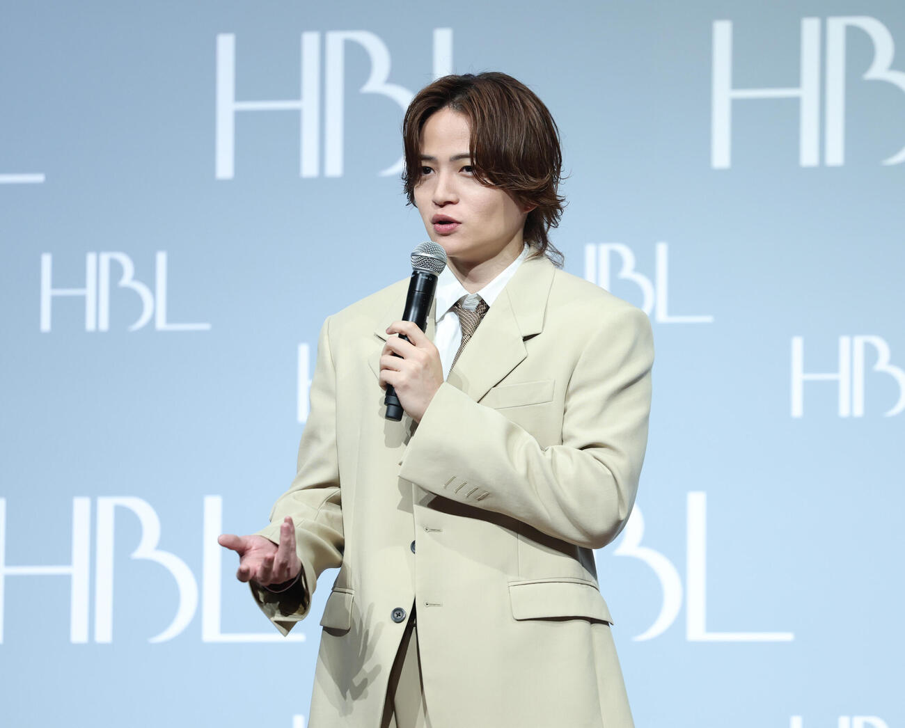 新CM発表会に登壇し話をする菊池風磨（撮影・増田悦実）