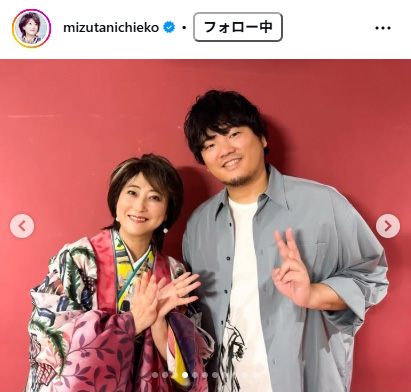 数日前にインスタグラムへ投稿した秦基博（右）とのツーショット（友近のインスタグラムから）