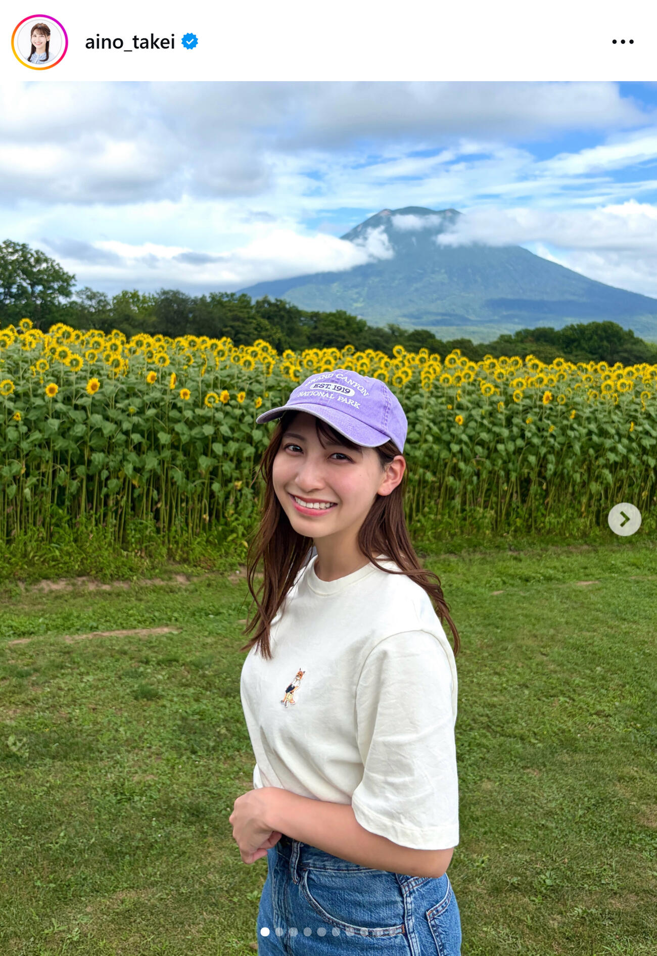 白T姿で夏満喫（STV竹井愛乃アナのインスタグラムから）