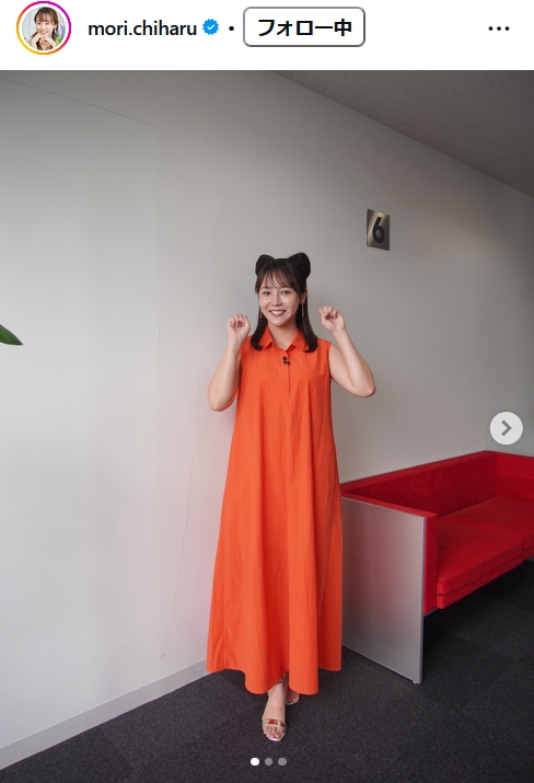 森千晴アナのインスタグラムから