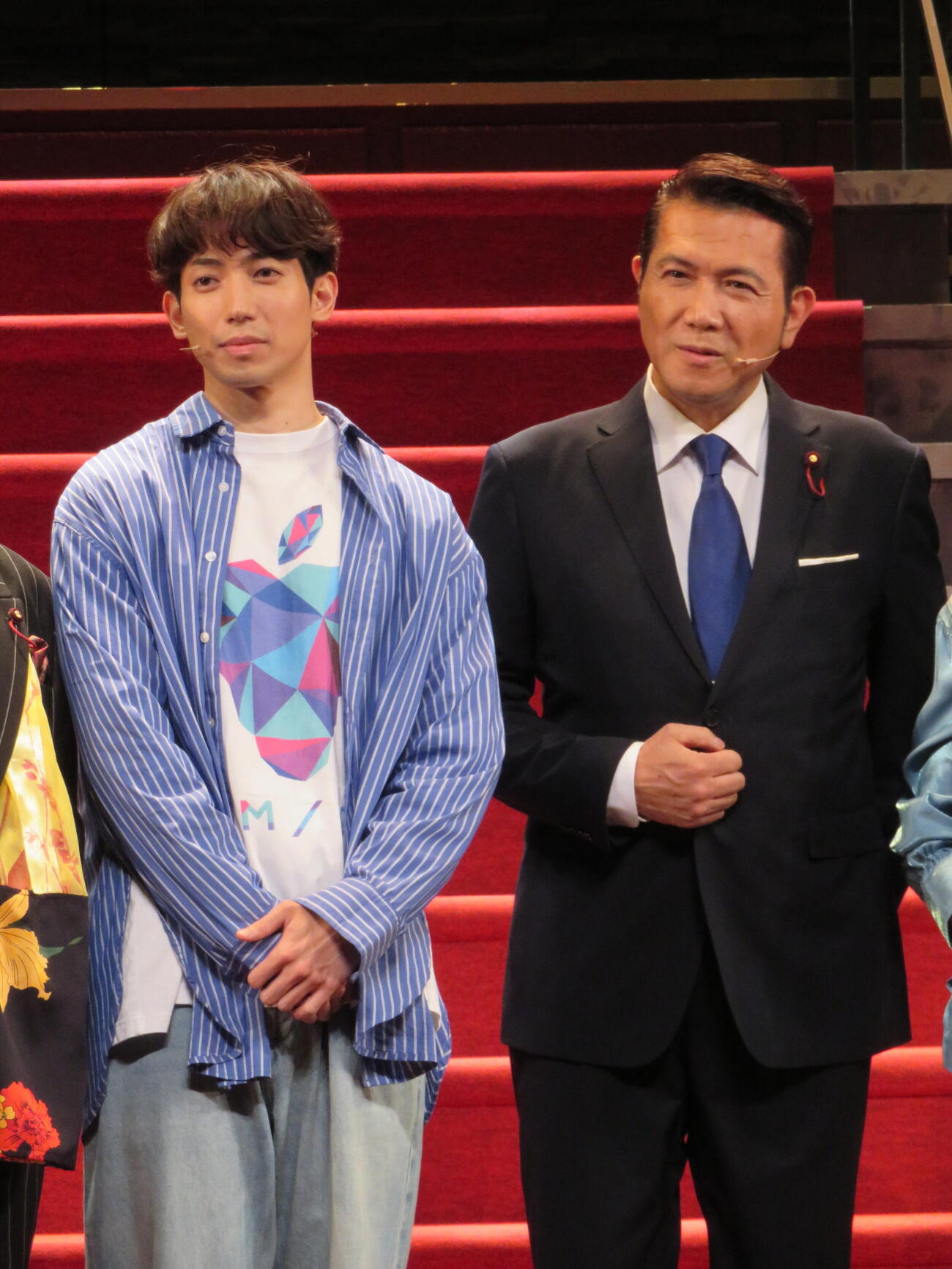 ミュージカル「民王」囲み取材に出席した有澤樟太郎（左）と別所哲也（撮影・村上幸将)