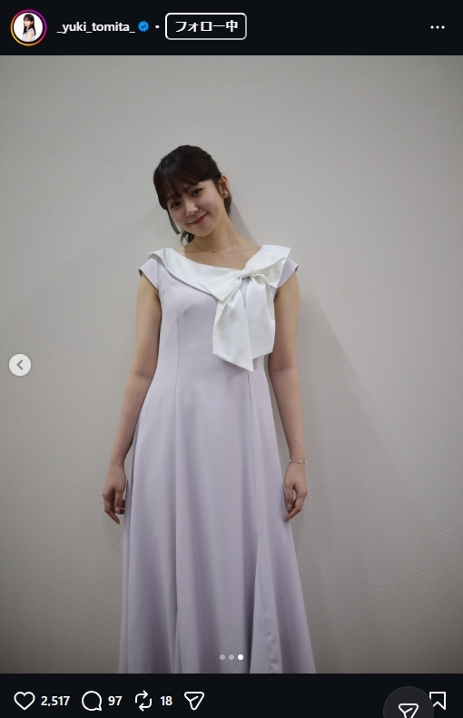 冨田有紀アナのインスタグラムから