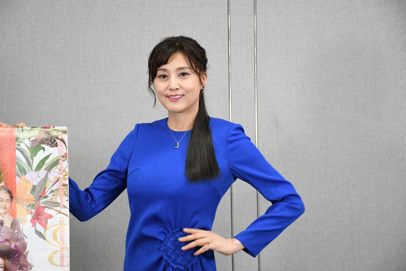 舞台「メイジ・ザ・キャッツアイ」の取材会に出席した藤原紀香（撮影・阪口孝志）
