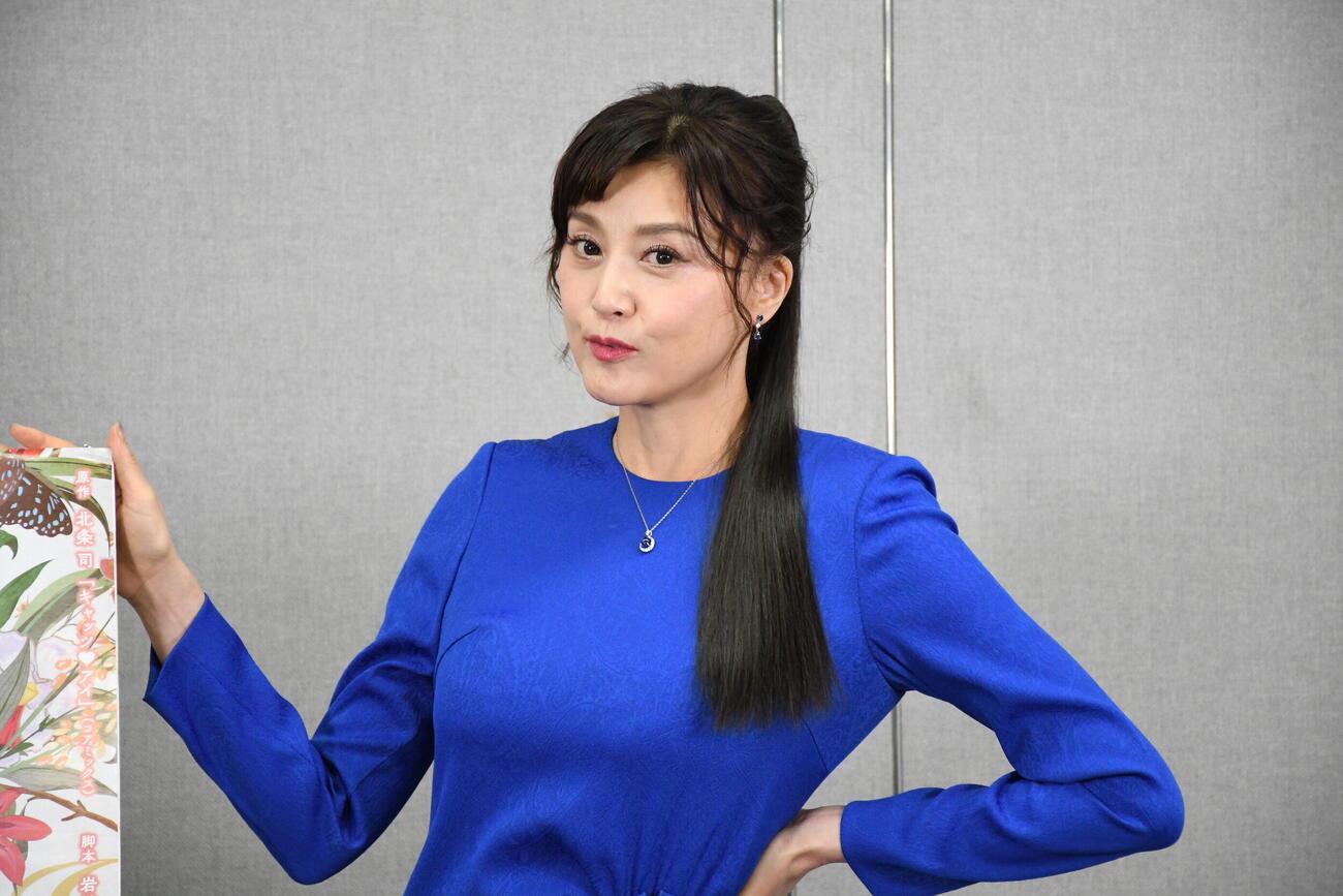 舞台「メイジ・ザ・キャッツアイ」の取材会に出席した藤原紀香（撮影・阪口孝志）