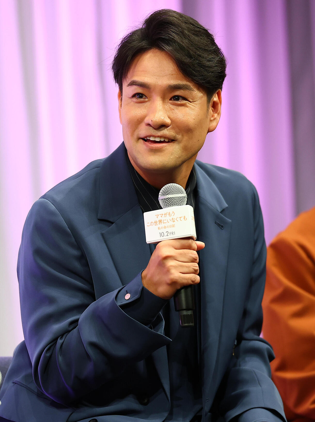 映画「ママがもうこの世界にいなくても」お披露目試写会に登場した笠原秀幸（撮影・野上伸悟）