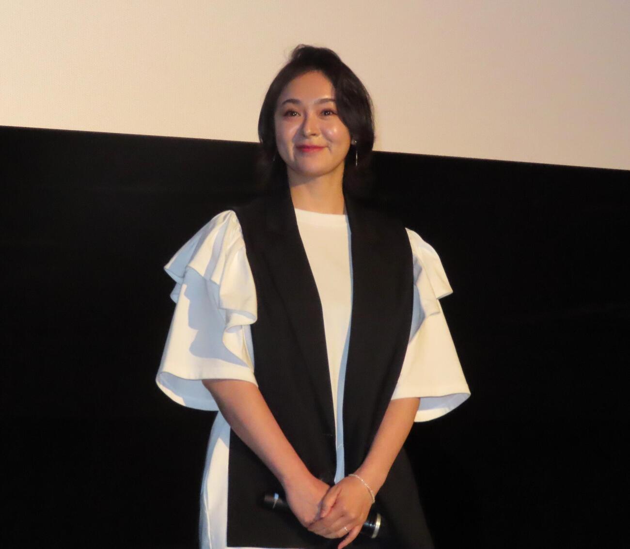 認知症普及ショート・ドキュメンタリー「one day of life」完成披露上映会＆トークイベントに出席した貫地谷しほり（撮影・会田京叶）