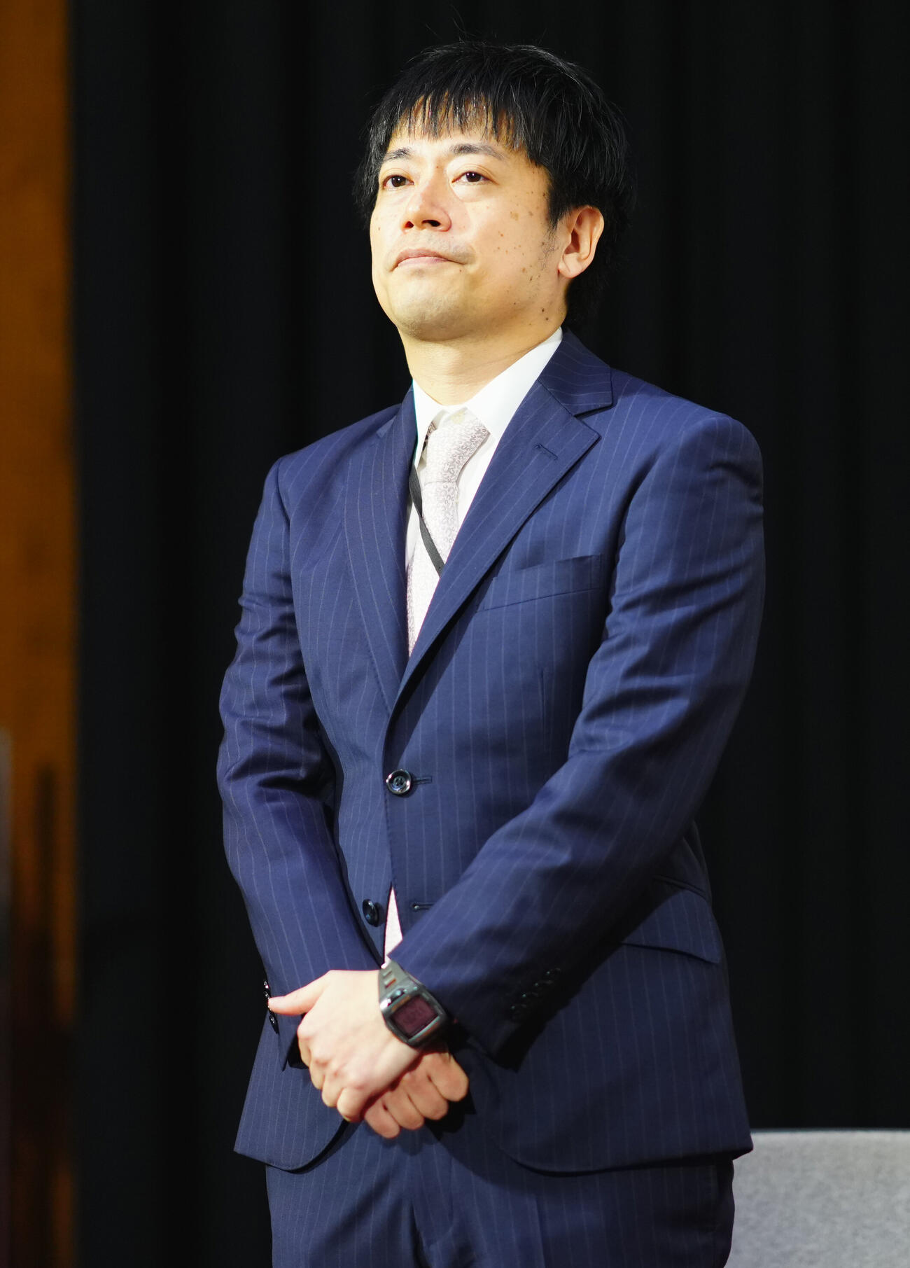 連続テレビ小説「ブラッサム」第1週試写会に登壇する村山峻平チーフプロデューサー（撮影・垰建太）