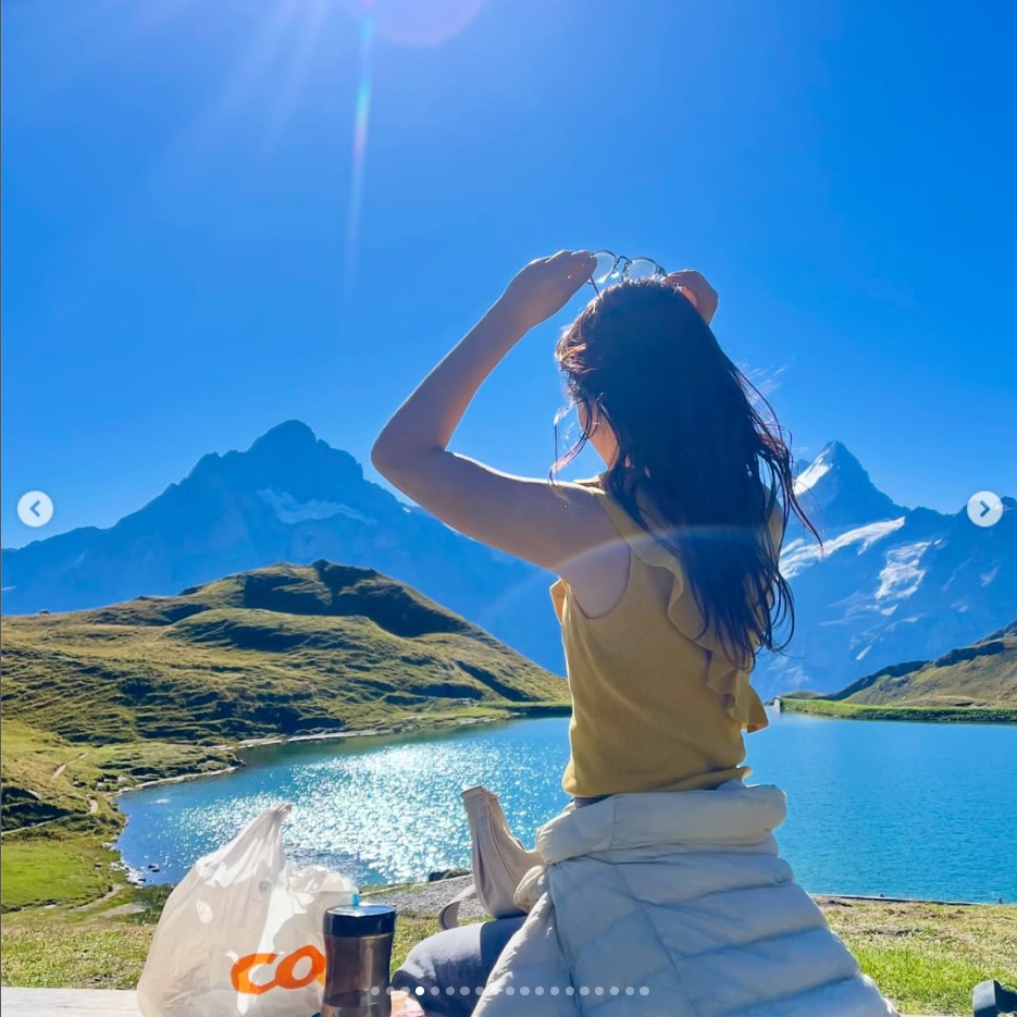 スイス旅行ショット（橋本和花子アナのインスタから）
