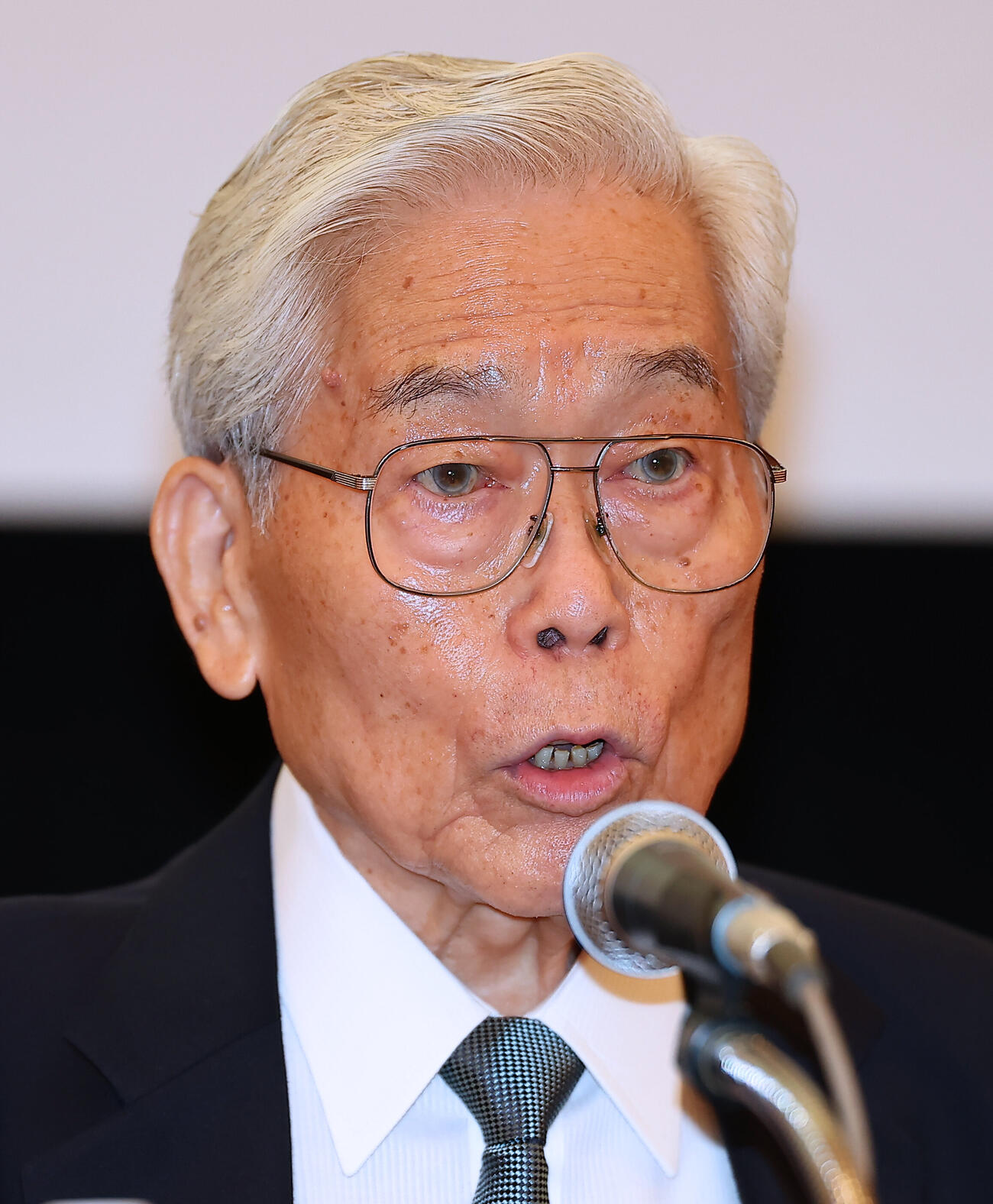 「高松宮殿下記念世界文化賞」受賞者発表記者会見に出席した選考委員の日本美術協会会長の日枝久氏（撮影・野上伸悟）