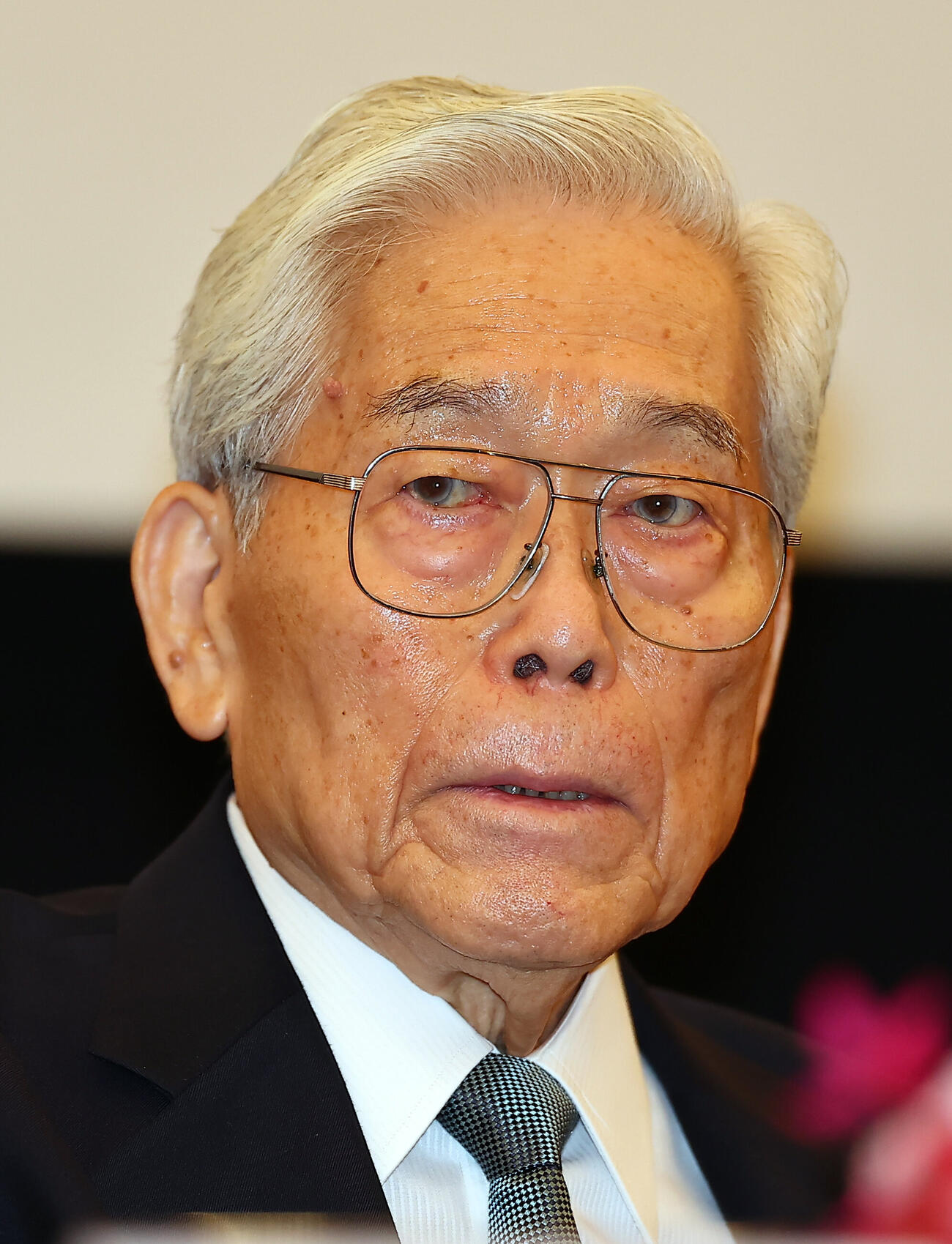 「高松宮殿下記念世界文化賞」受賞者発表記者会見に出席した選考委員の日本美術協会会長の日枝久氏（撮影・野上伸悟）