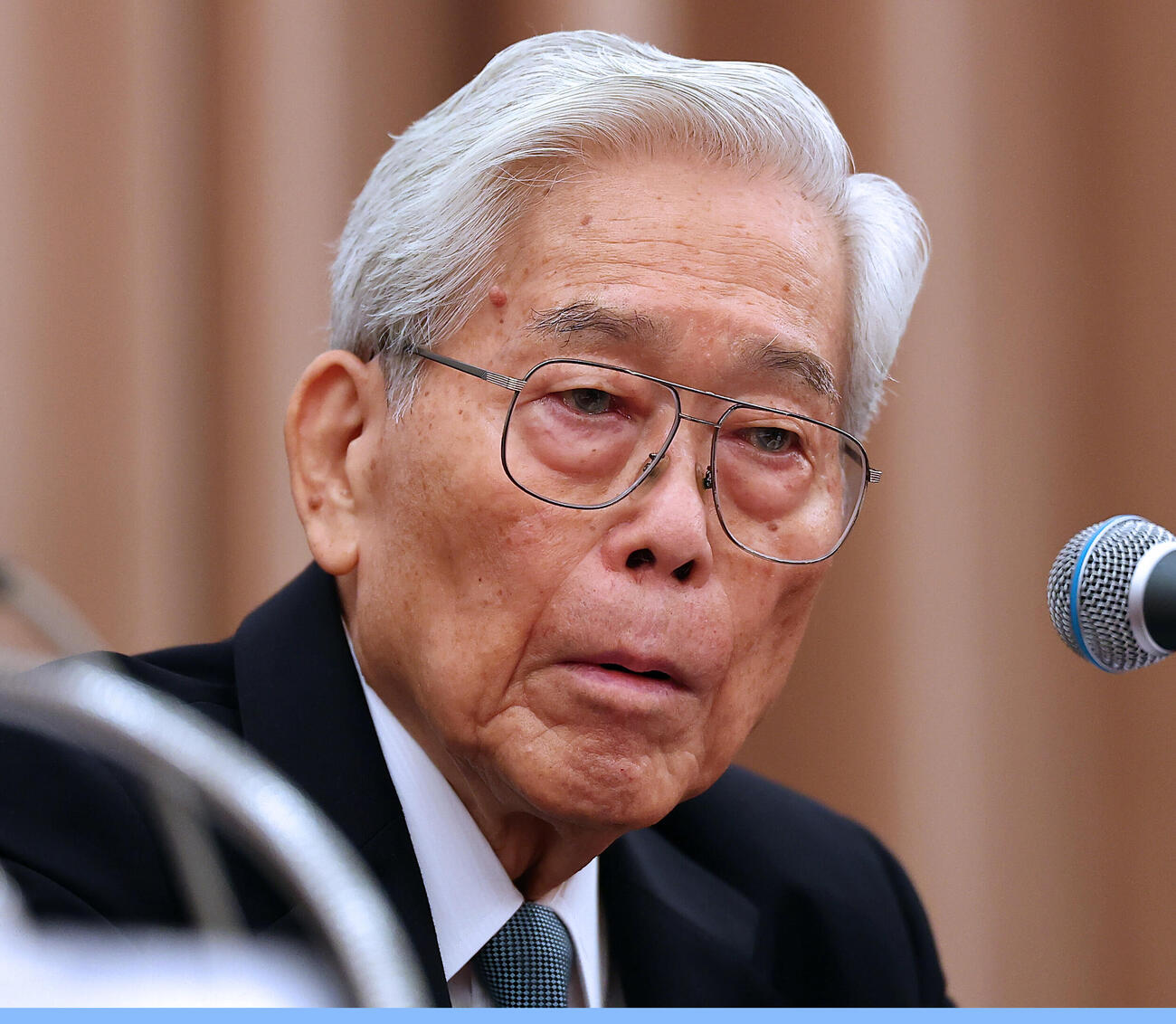 「高松宮殿下記念世界文化賞」受賞者発表記者会見に出席した選考委員の日本美術協会会長の日枝久氏（撮影・野上伸悟）