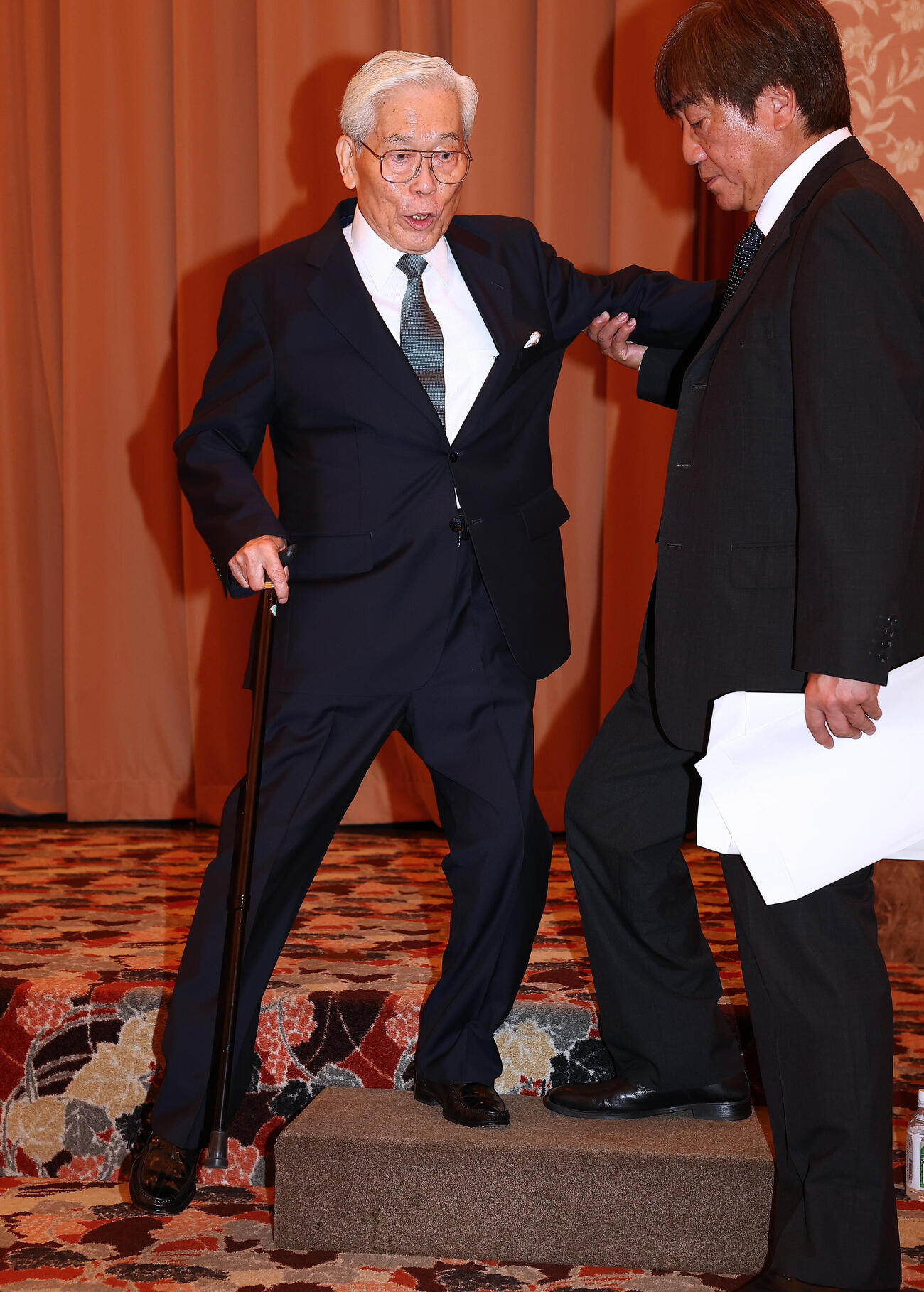 「高松宮殿下記念世界文化賞」受賞者発表記者会見に出席した選考委員の日本美術協会会長の日枝久氏（撮影・野上伸悟）