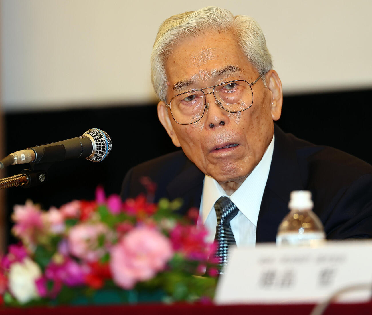 「高松宮殿下記念世界文化賞」受賞者発表記者会見に出席した選考委員の日本美術協会会長の日枝久氏（撮影・野上伸悟）