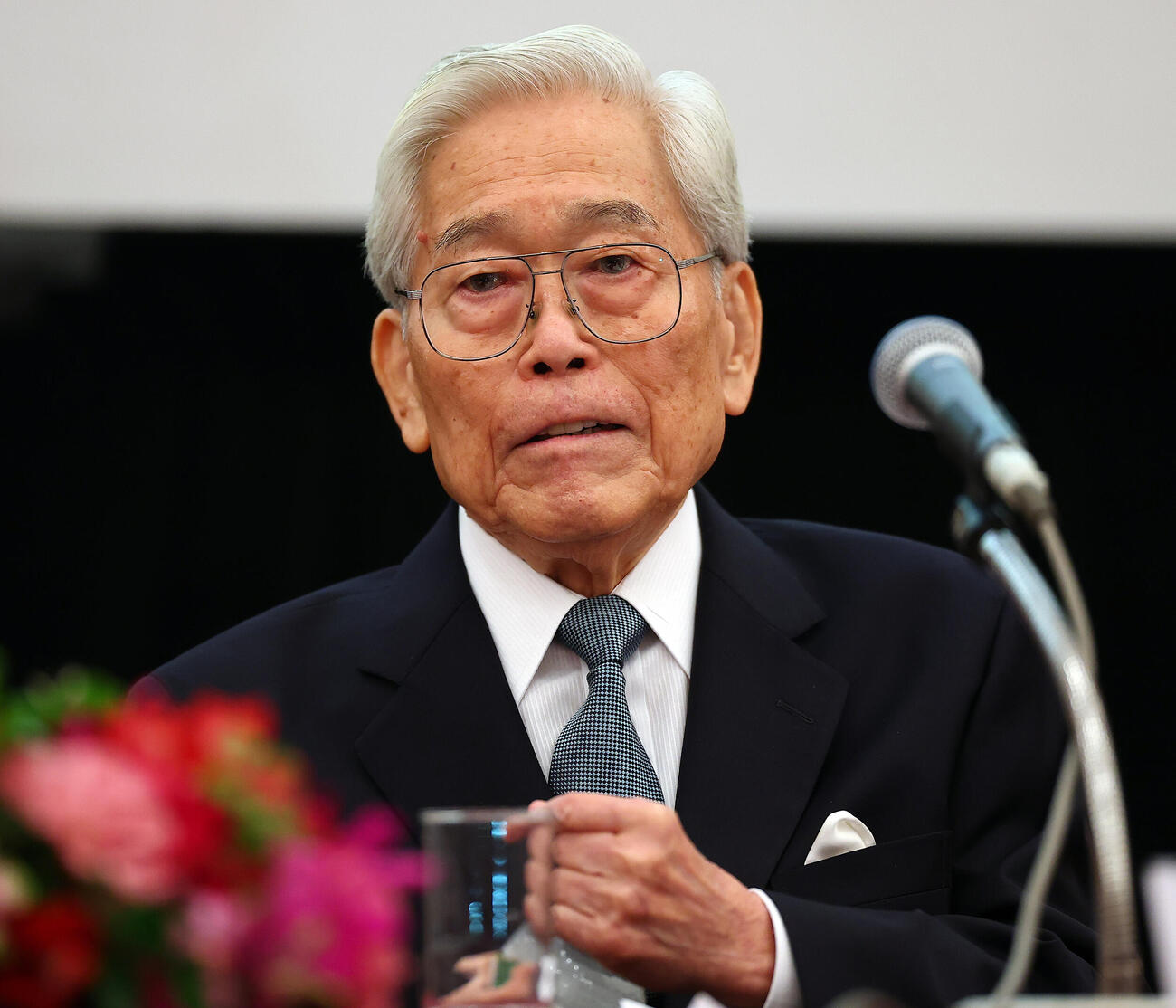 「高松宮殿下記念世界文化賞」受賞者発表記者会見に出席した選考委員の日本美術協会会長の日枝久氏（撮影・野上伸悟）