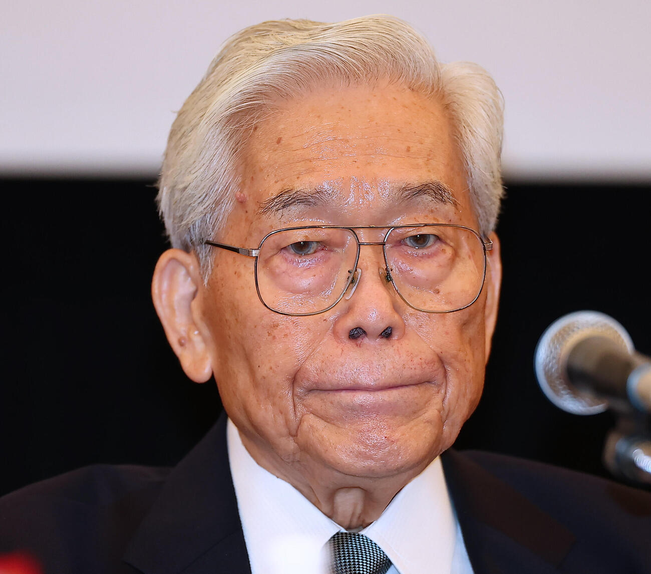 「高松宮殿下記念世界文化賞」受賞者発表記者会見に出席した選考委員の日本美術協会会長の日枝久氏（撮影・野上伸悟）