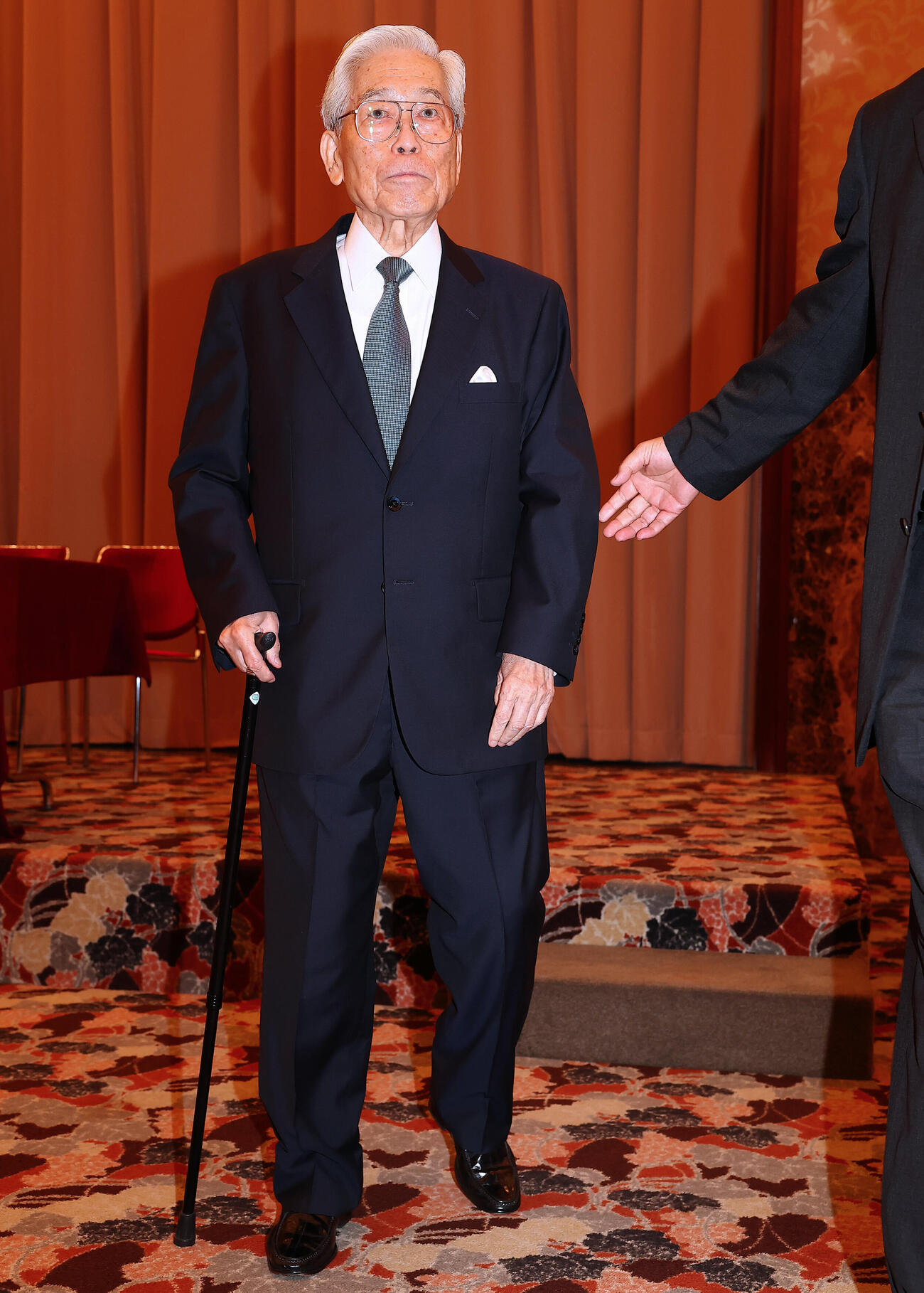「高松宮殿下記念世界文化賞」受賞者発表記者会見に出席した選考委員の日本美術協会会長の日枝久氏（撮影・野上伸悟）