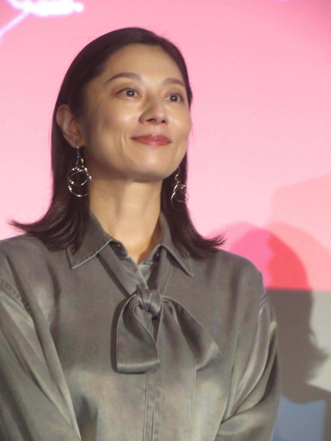 10月2日公開の映画「本当にあった話（の話）」完成披露舞台あいさつに出席した小池栄子（撮影・川田和博）