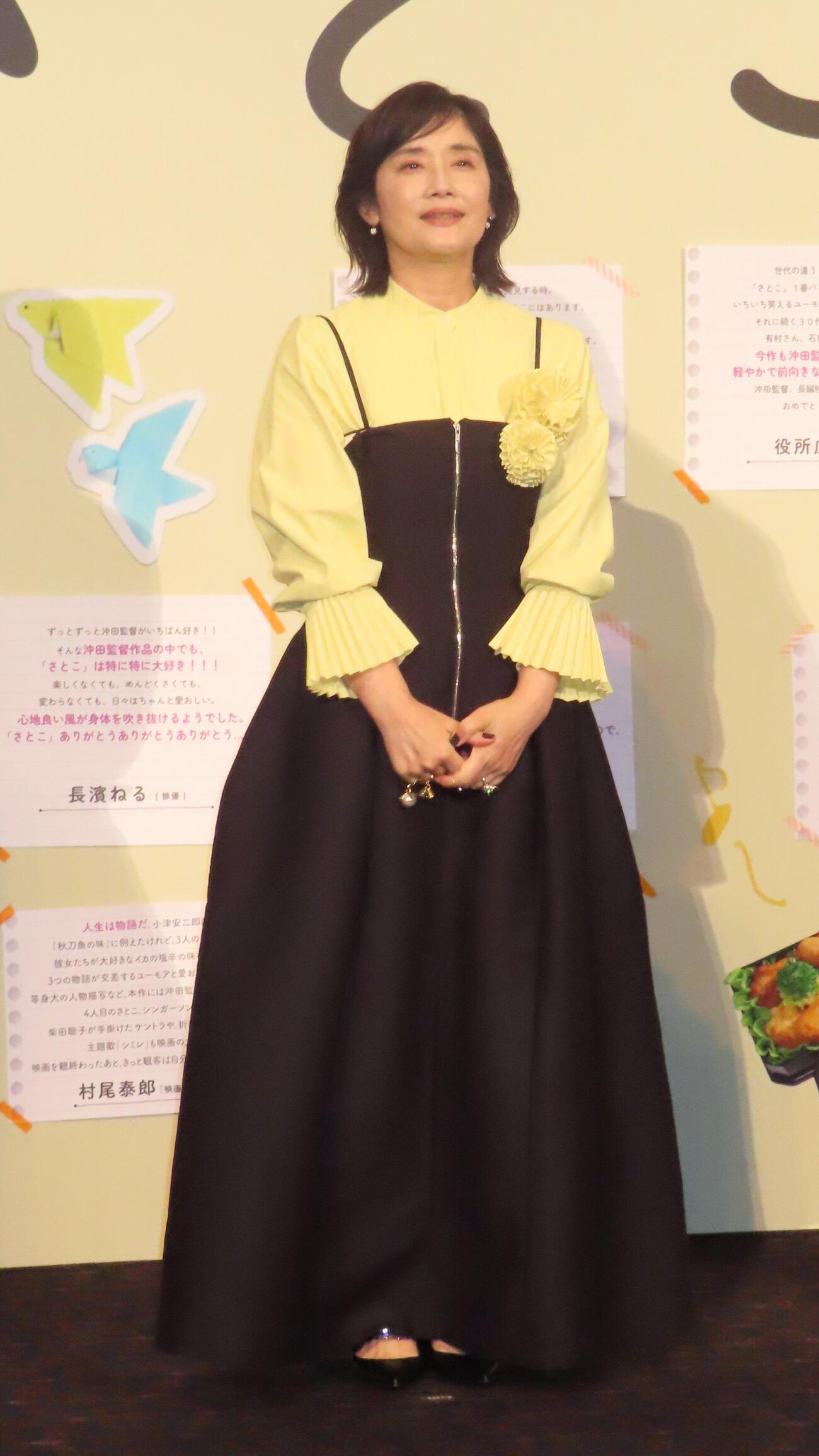 映画「さとこはいつも」（沖田修一監督、9月18日公開）舞台挨拶付き東京先行上映会に登壇した石田ひかり