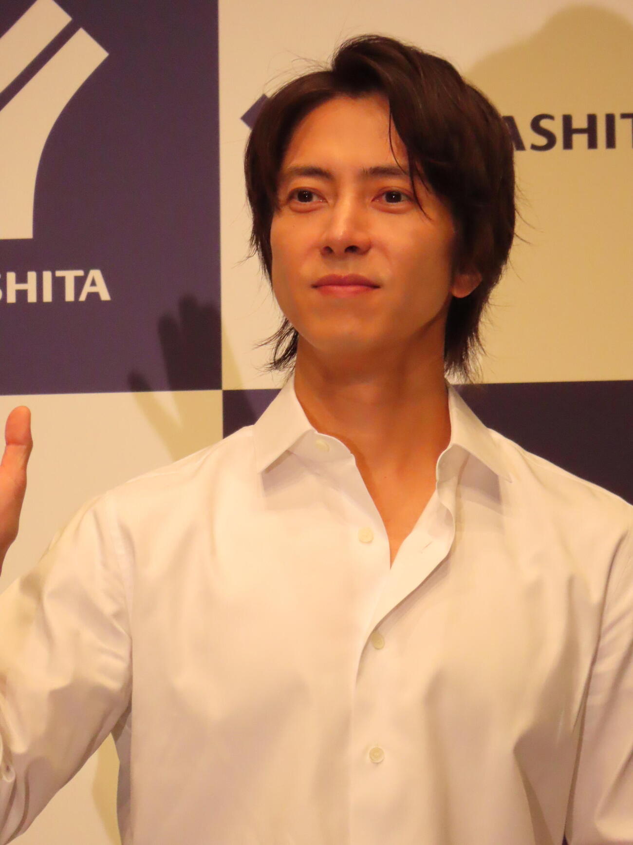 介護用品レンタル・リネンサプライ「ヤマシタ」新CM発表会に登壇した山下智久（撮影・鎌田良美）
